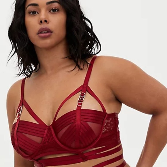torrid Other - Torrid Red Lace Cage Underwire Longline Bralette